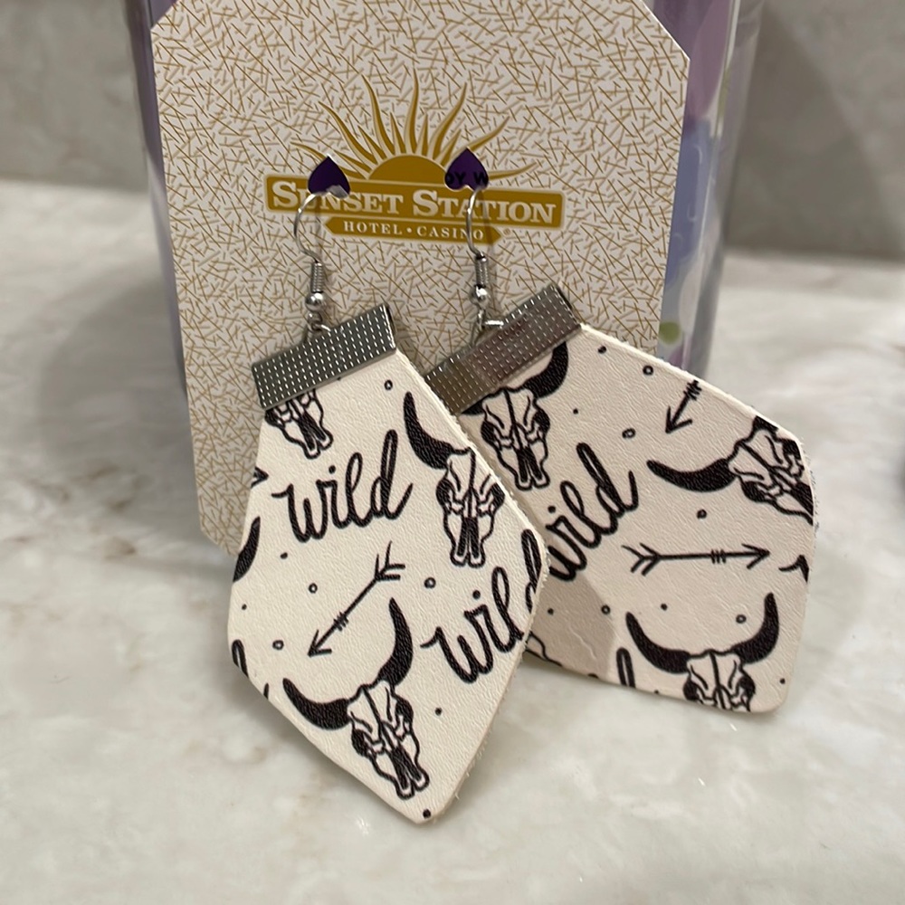 Light weight, leather earrings